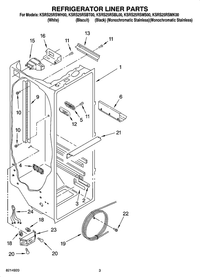 Diagram for KSRS25RSBL00