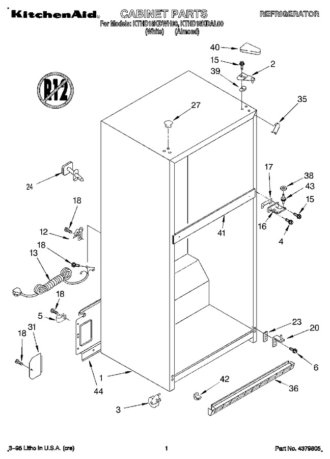 Diagram for KTHD18KDWH00