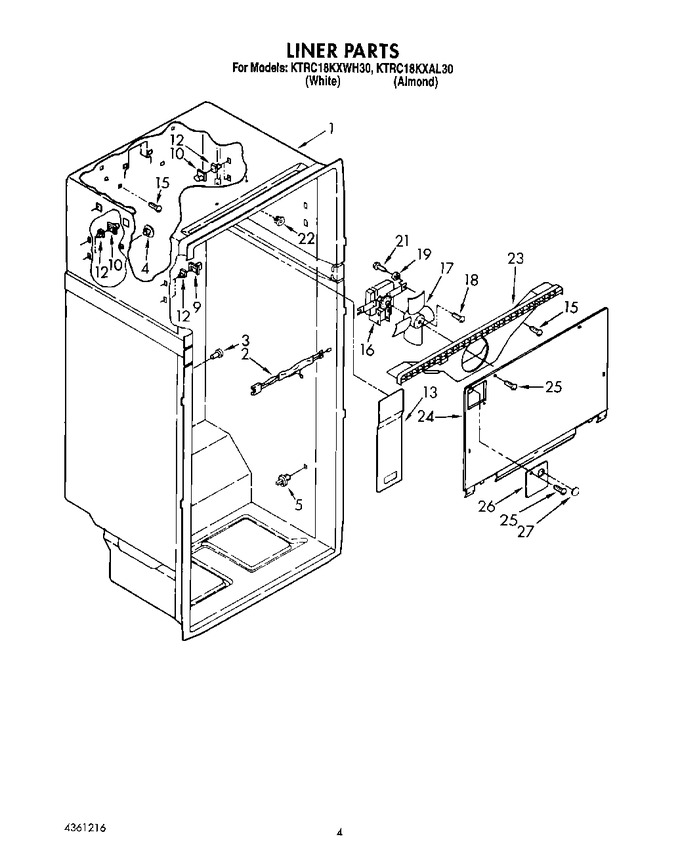 Diagram for KTRC18KXWH30