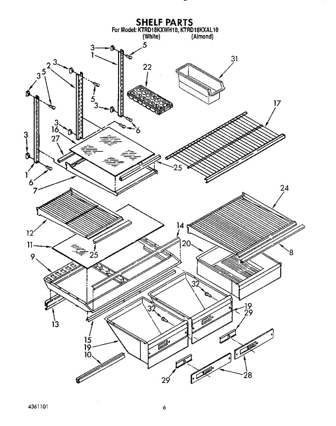 Diagram for KTRD18KXWH10