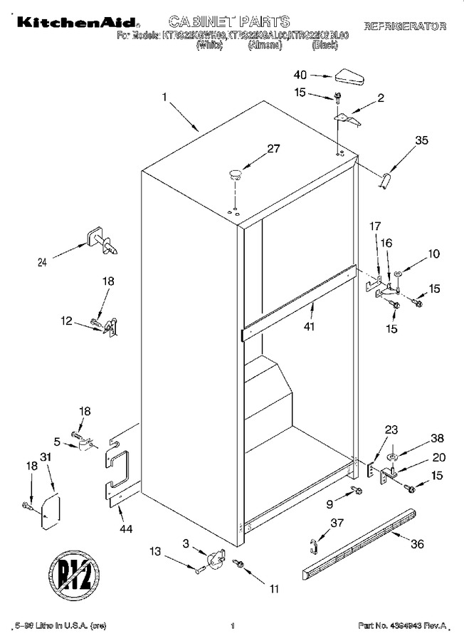 Diagram for KTRS22KGWH00