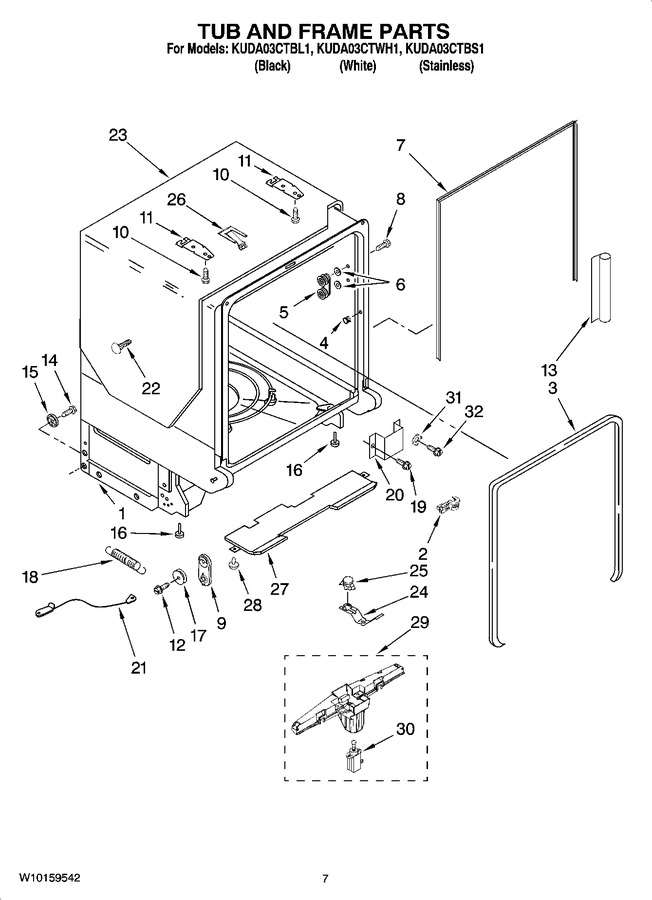 Diagram for KUDA03CTWH1