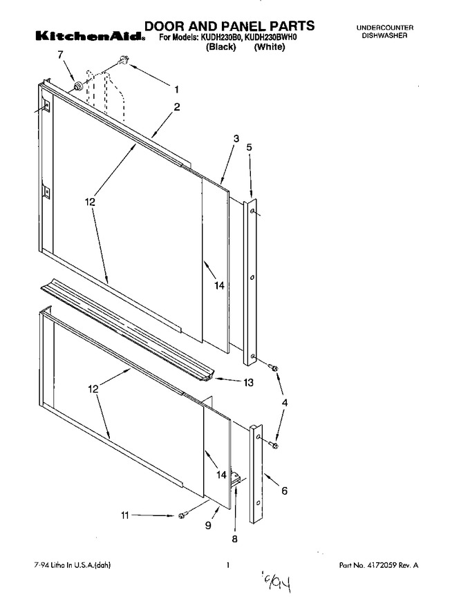 Diagram for KUDH230BWH0