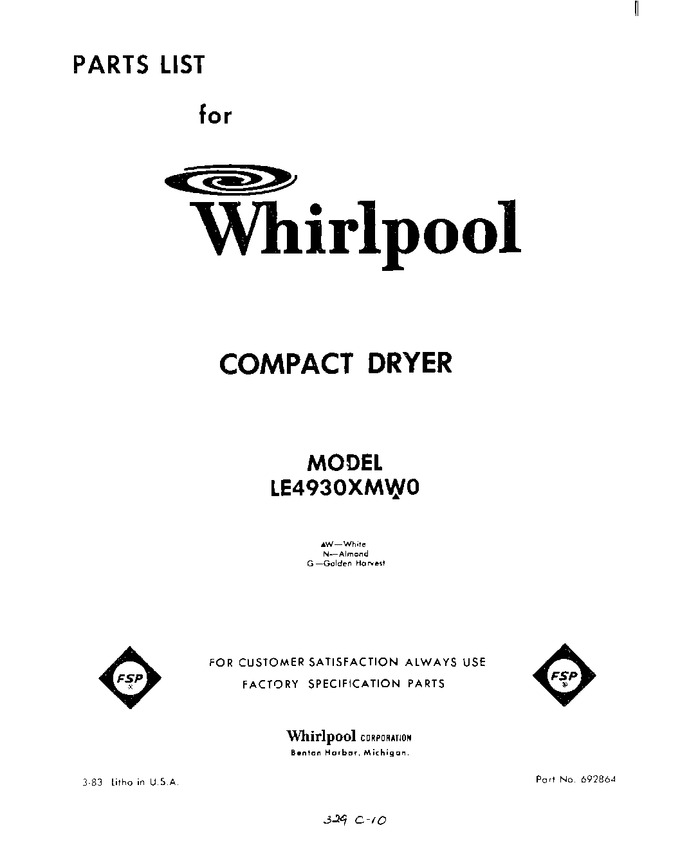 Diagram for LE4930XMW0