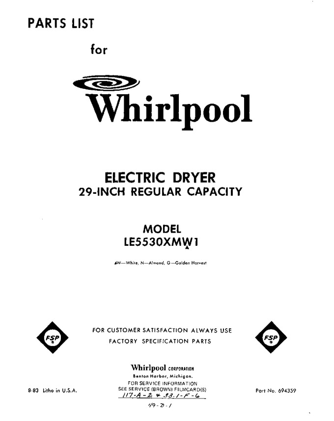 Diagram for LE5530XMW1