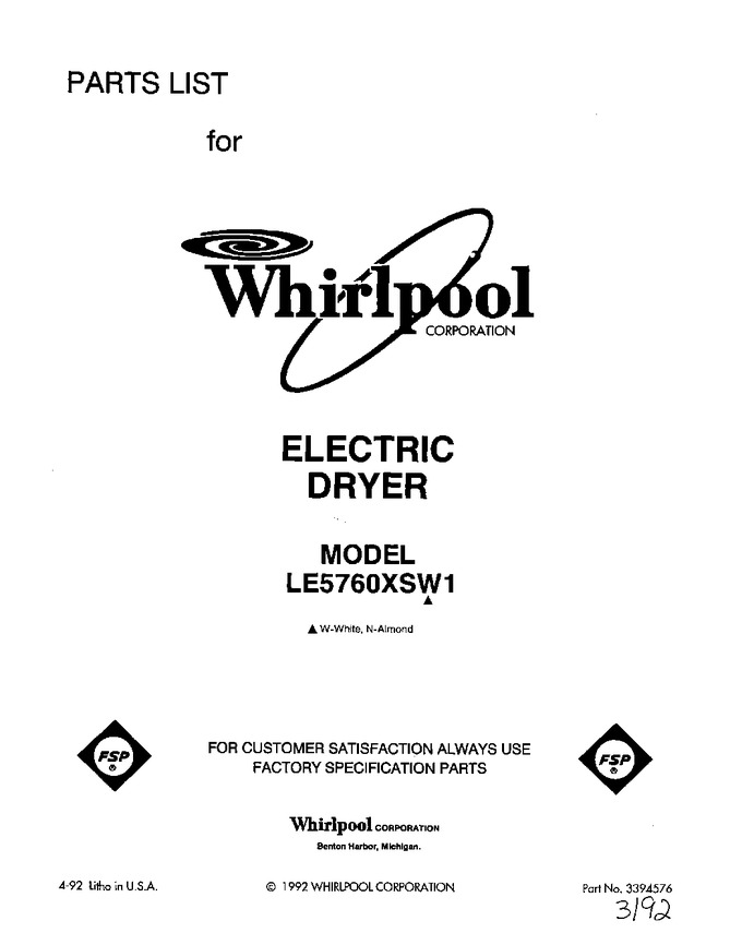 Diagram for LE5760XSN1
