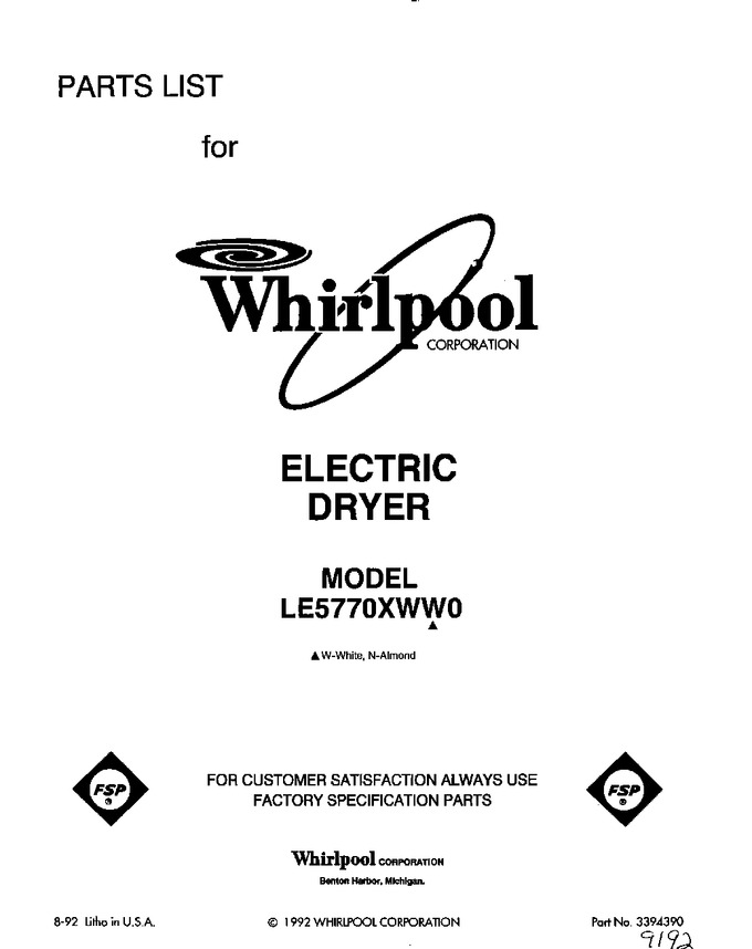 Diagram for LE5770XWW0