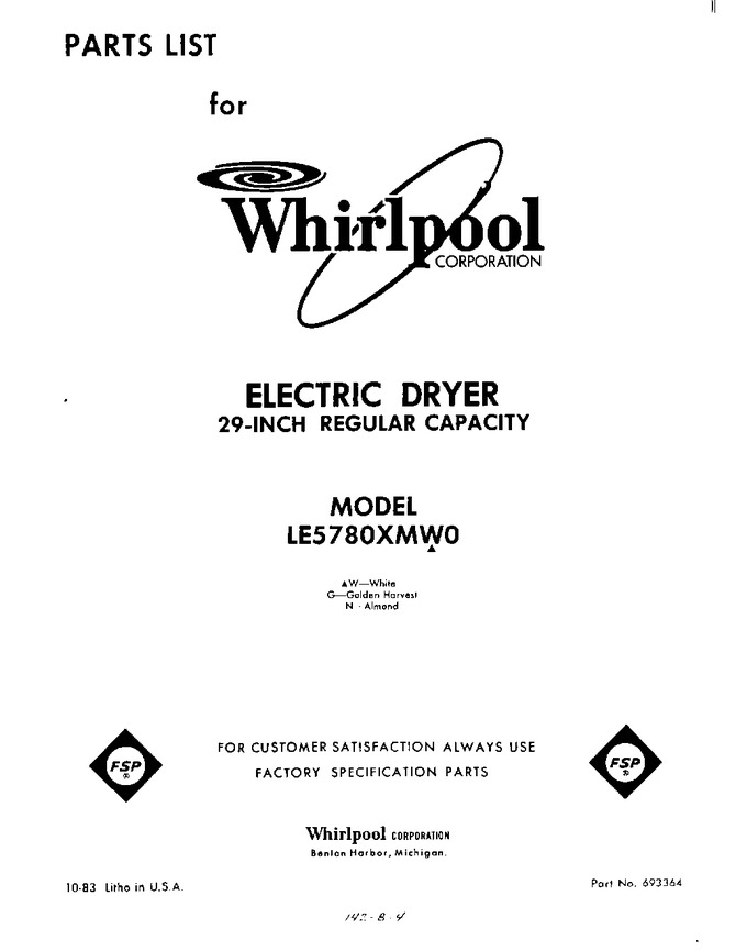 Diagram for LE5780XMW0