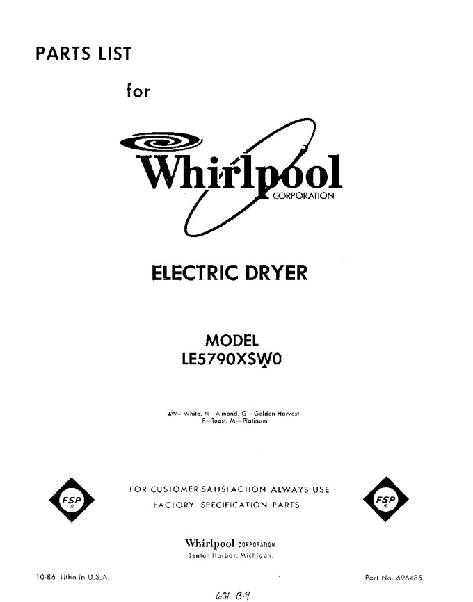 Diagram for LE5790XSW0