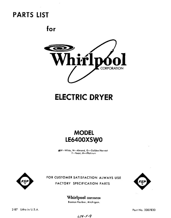 Diagram for LE6400XSW0