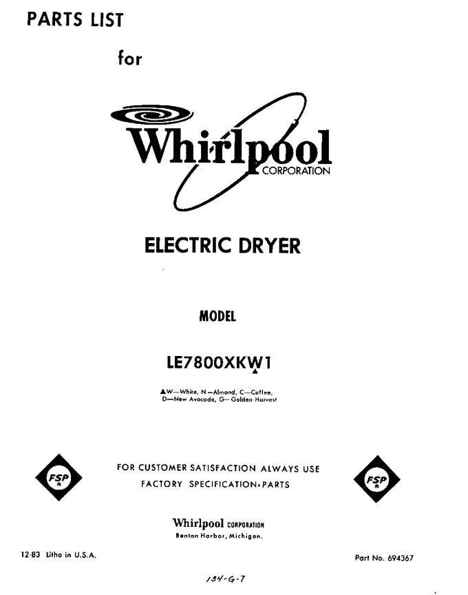 Diagram for LE7800XKW1