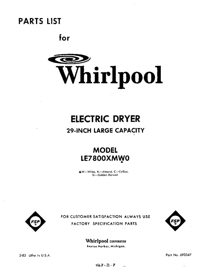 Diagram for LE7800XMW0
