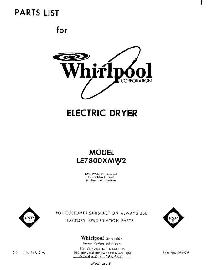Diagram for LE7800XMW2