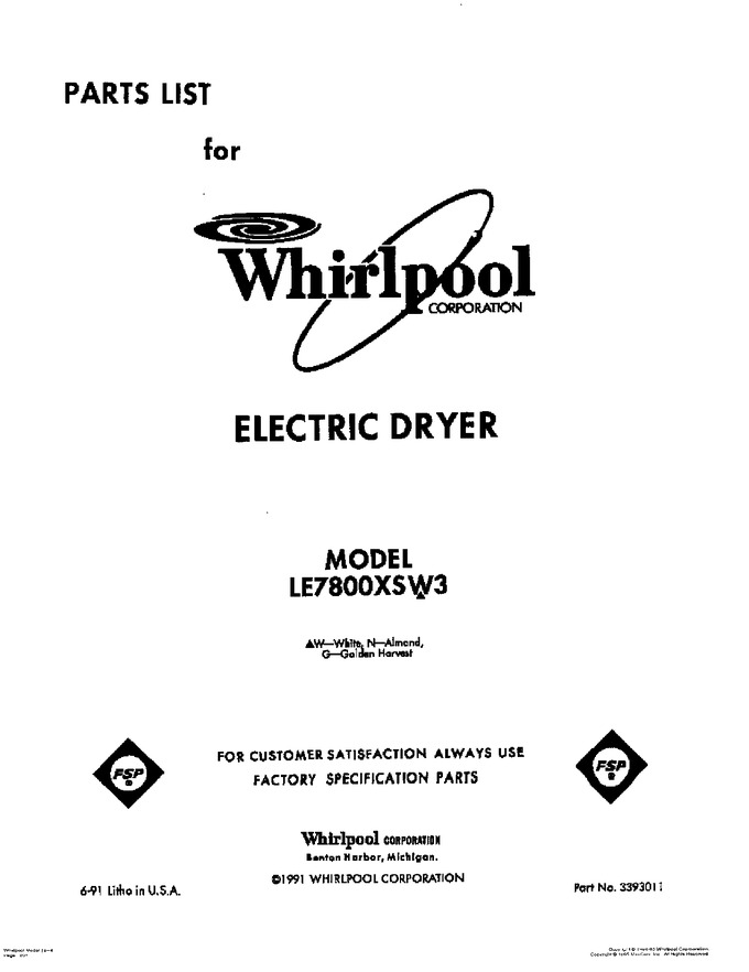 Diagram for LE7800XSW3