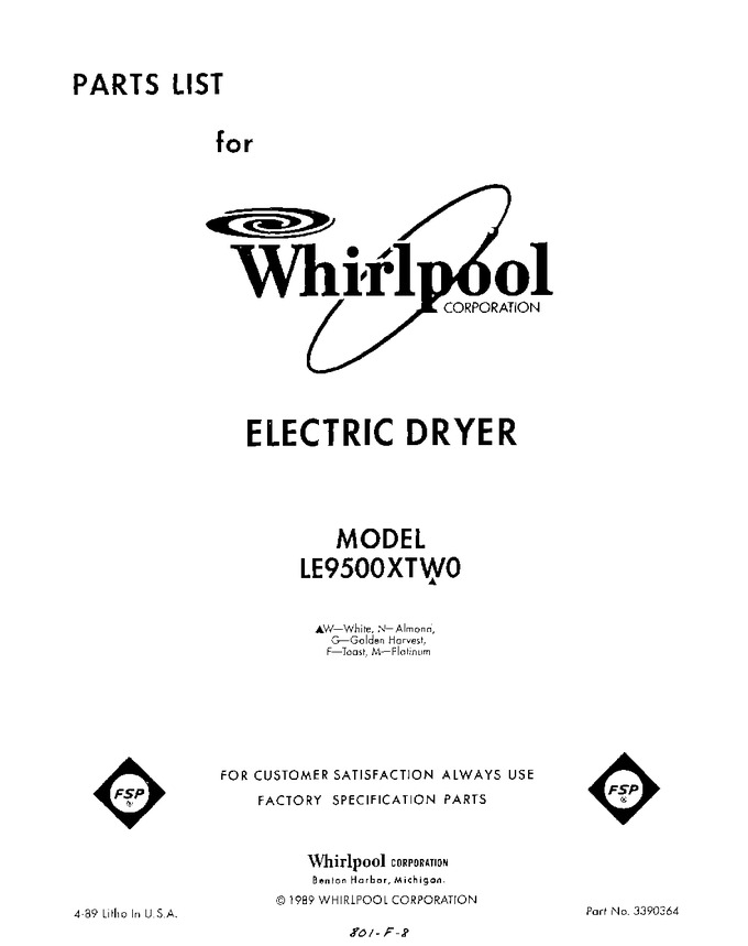 Diagram for LE9500XTF0
