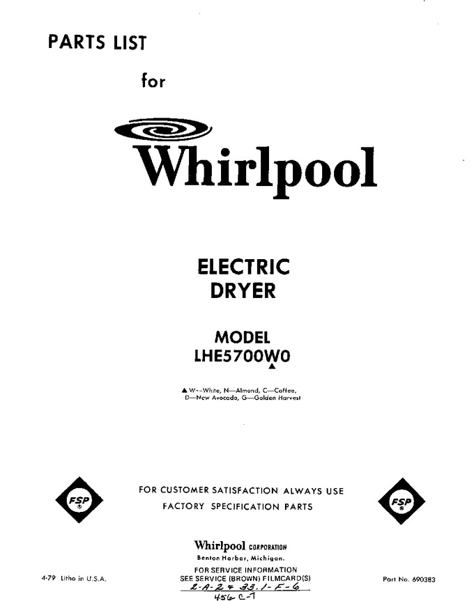 Diagram for LHE5700W0