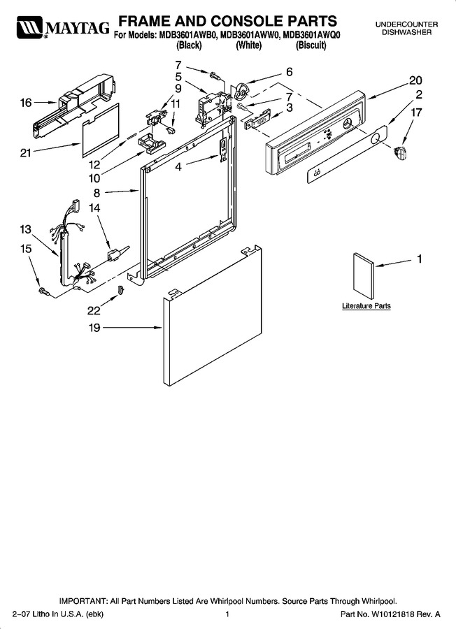 Diagram for MDB3601AWW0