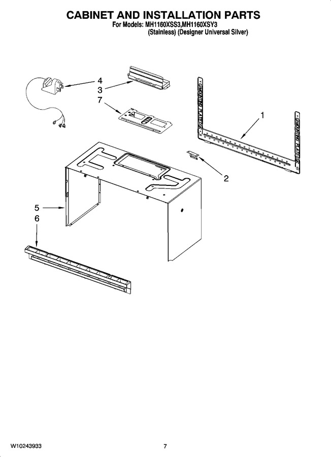 Diagram for MH1160XSY3