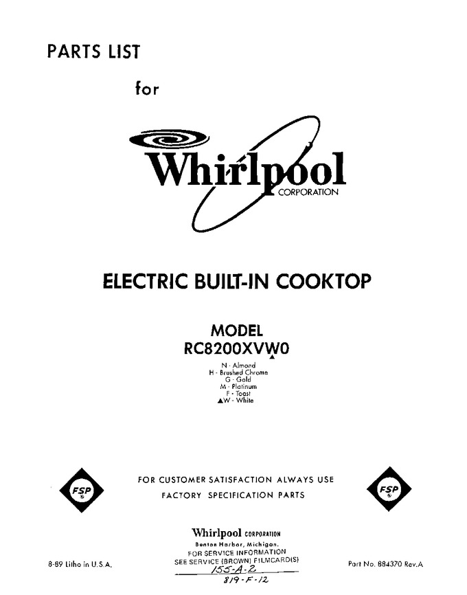 Diagram for RC8200XVW0