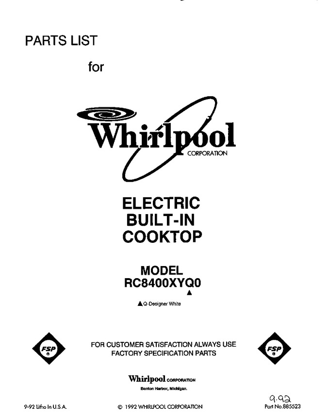 Diagram for RC8400XYQ0