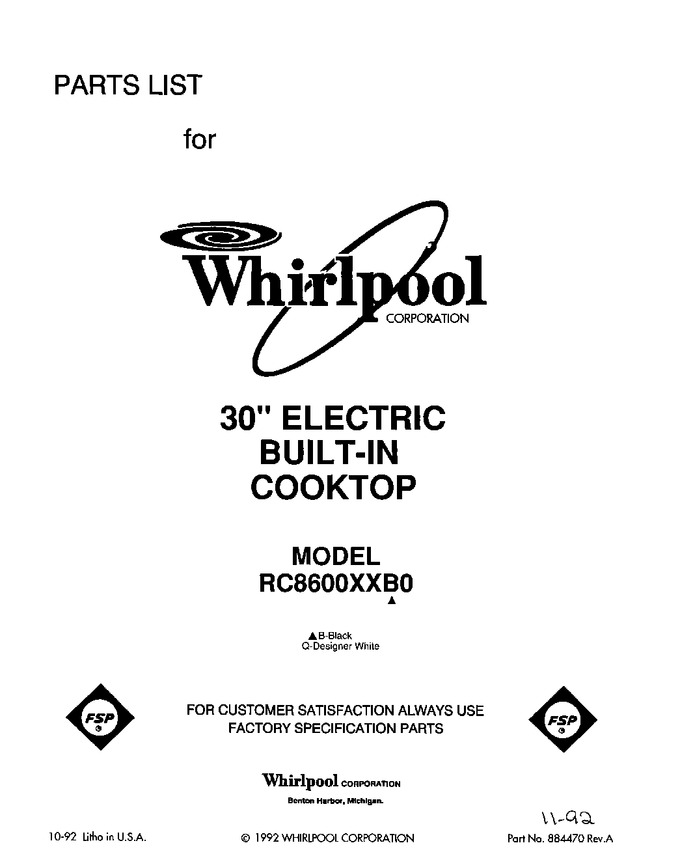Diagram for RC8600XXQ0