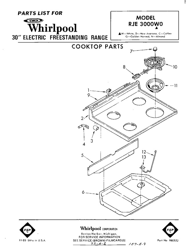 Diagram for RJE3000W0