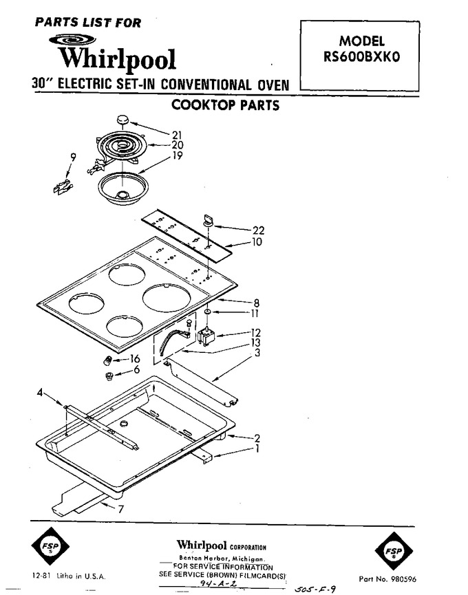 Diagram for RS600BXK0