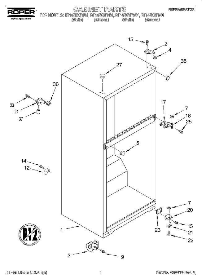 Diagram for RT14ZKXFW01