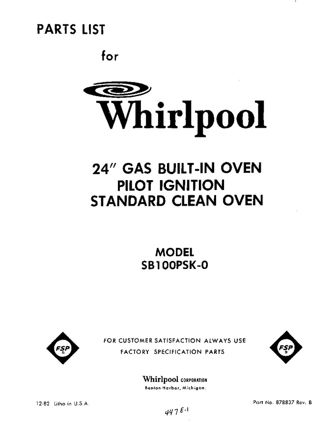 Diagram for SB100PSK0