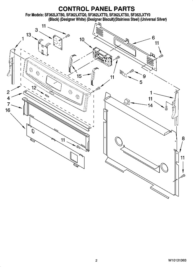 Diagram for SF362LXTY0