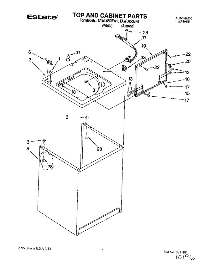 Diagram for TAWL650BW1