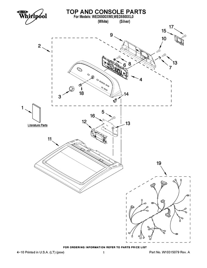 Diagram for WED5500XL0