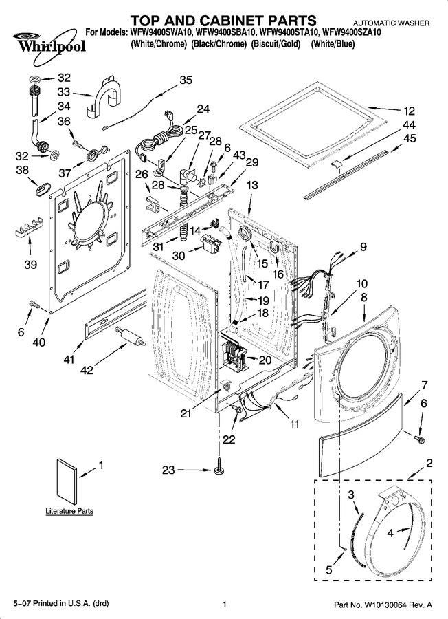 Diagram for WFW9400SWA10