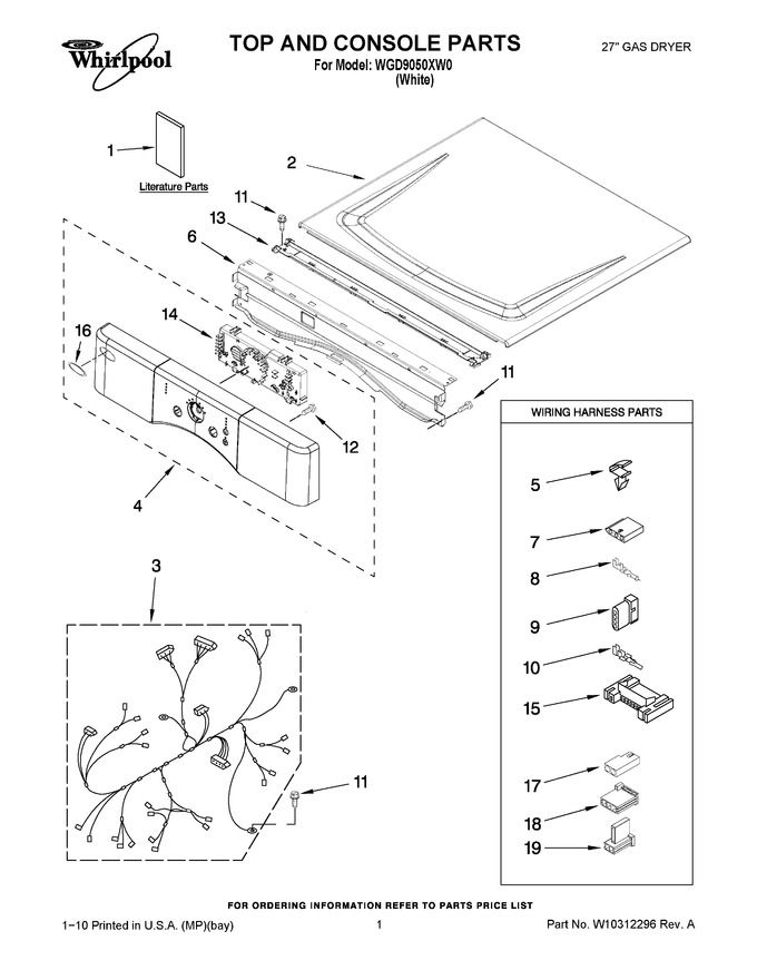 Diagram for WGD9050XW0