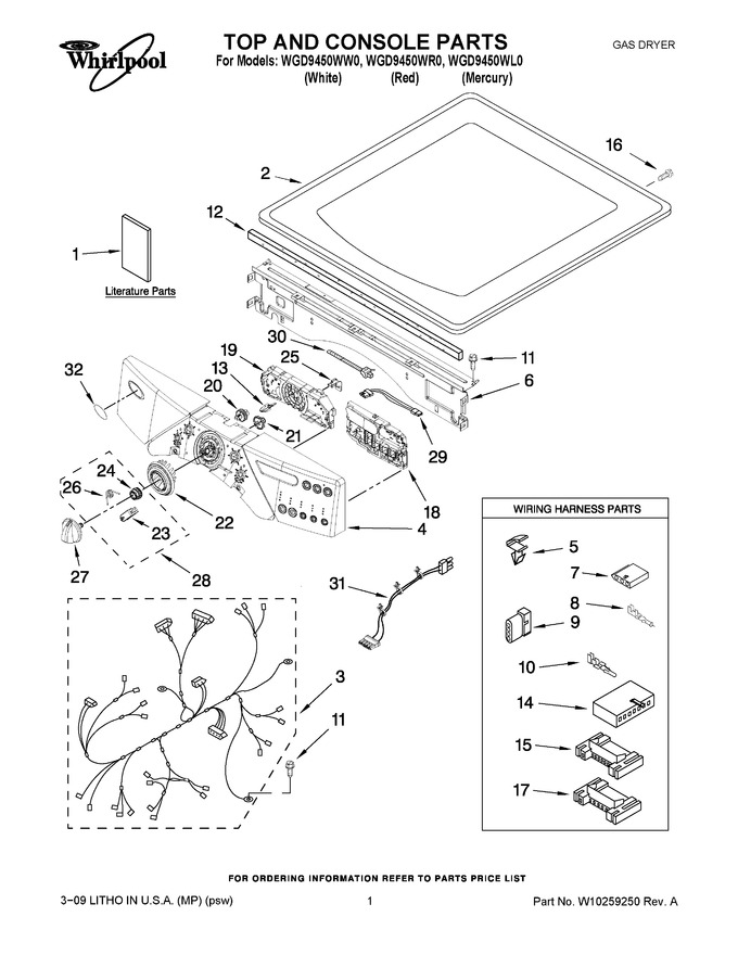 Diagram for WGD9450WW0