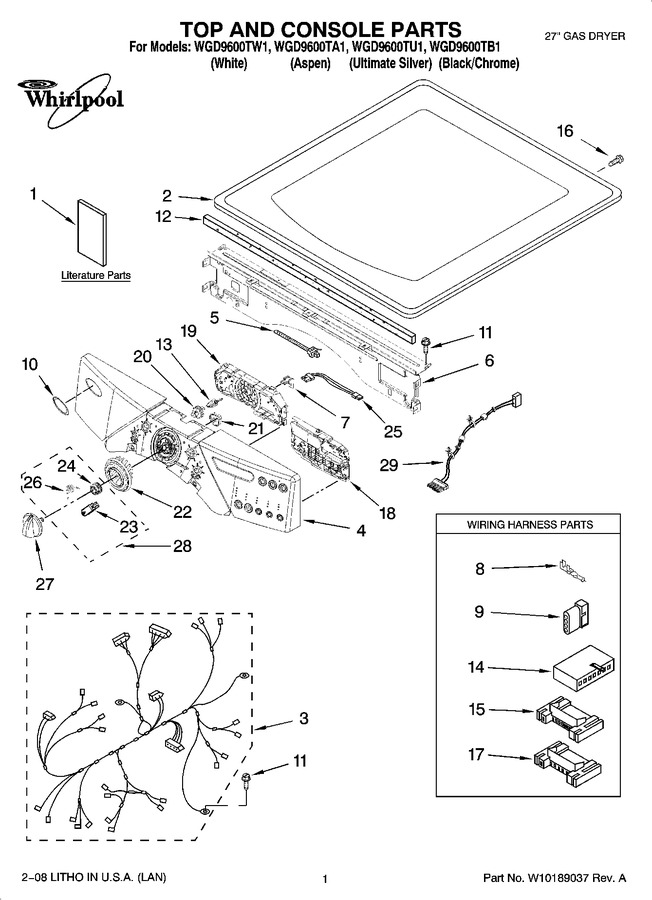 Diagram for WGD9600TA1