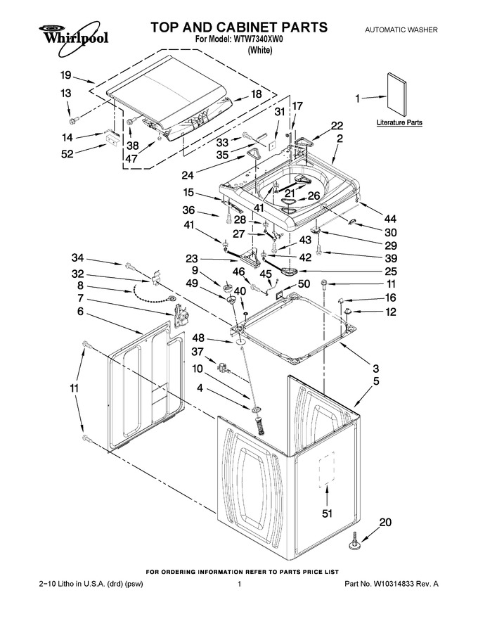 Diagram for WTW7340XW0