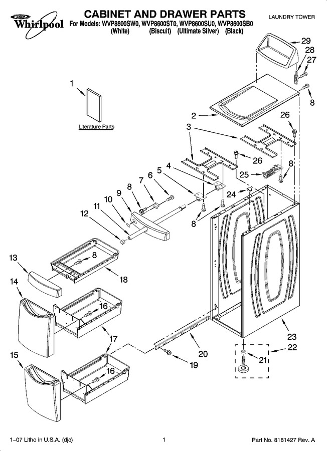 Diagram for WVP8600SW0