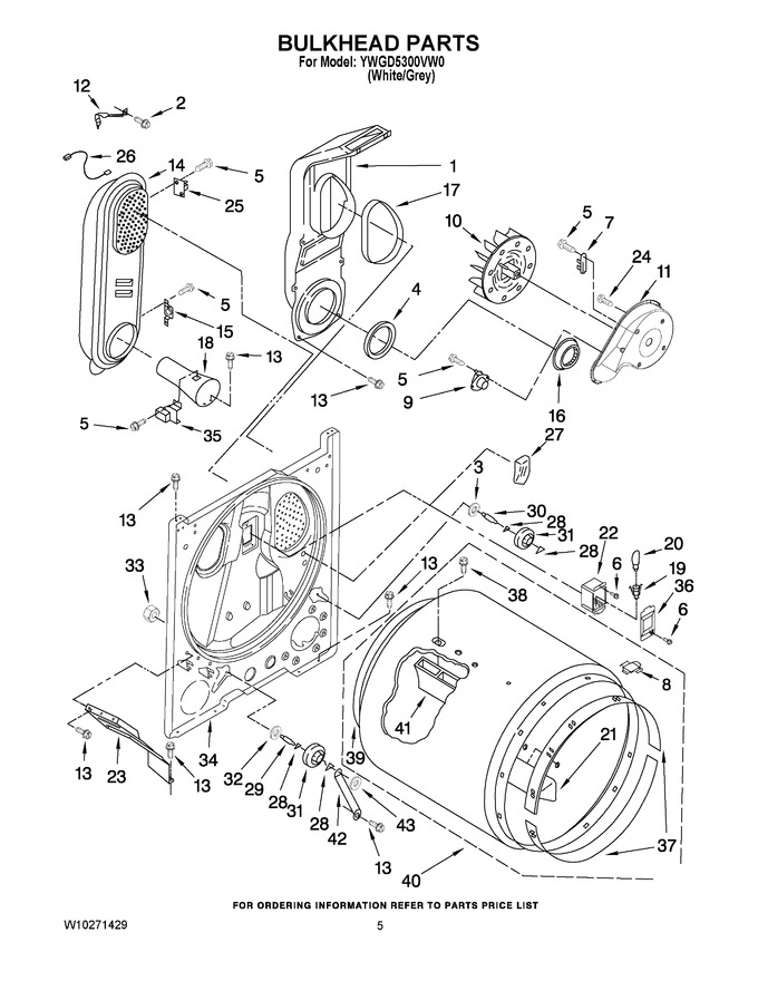 Diagram for YWGD5300VW0