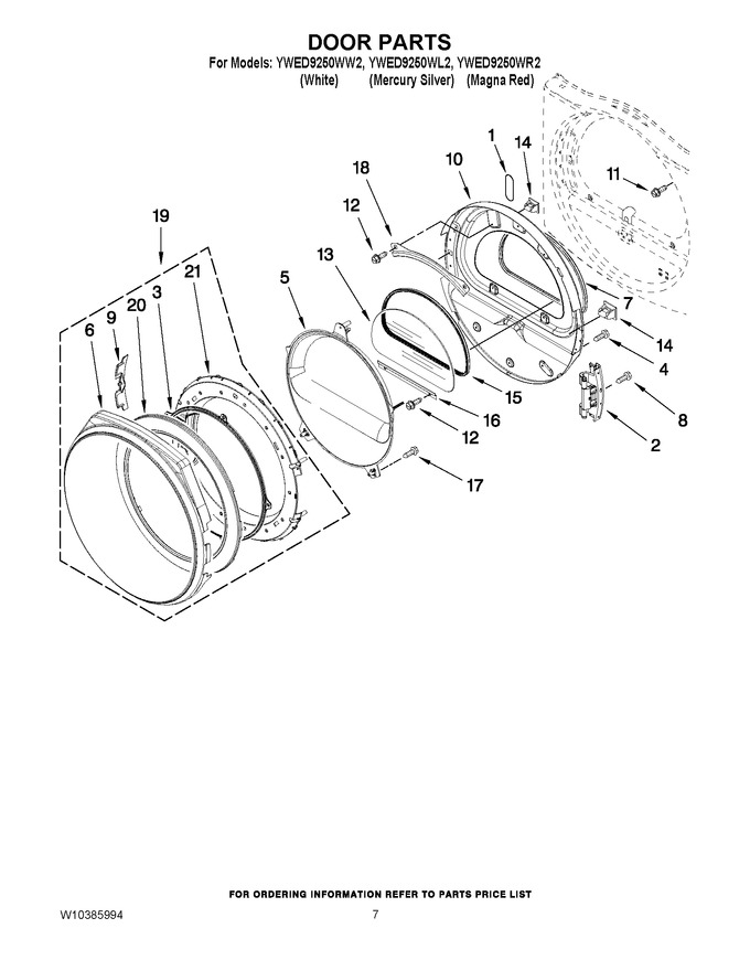 Diagram for YWED9250WL2