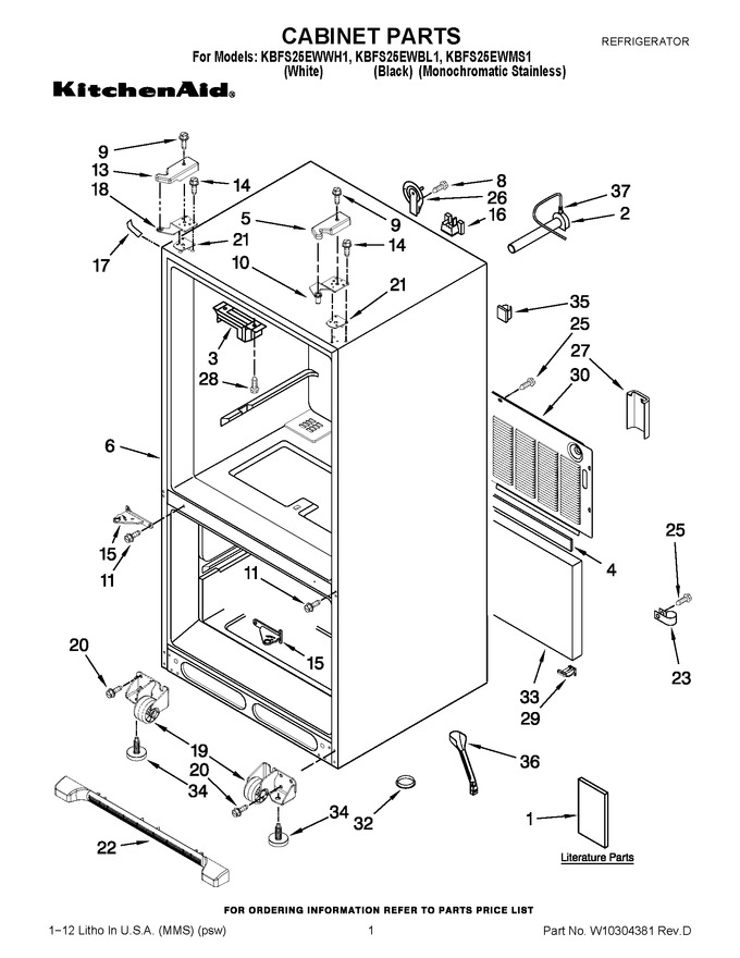 Diagram for KBFS25EWWH1