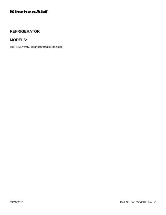 Diagram for KBFS22EWMS9