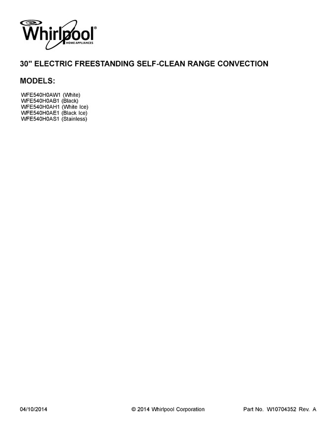 Diagram for WFE540H0AW1
