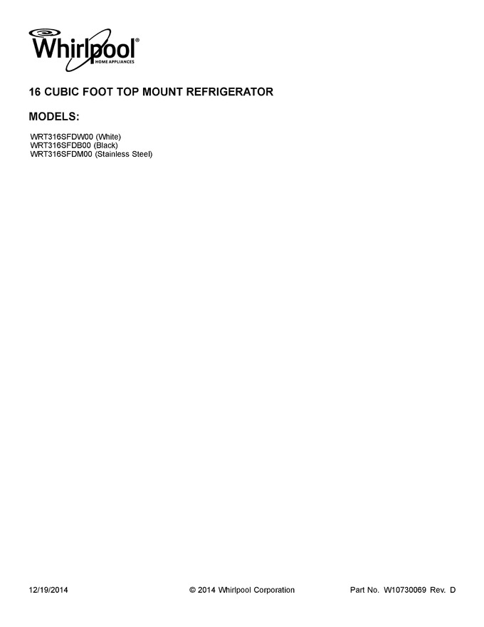Diagram for WRT316SFDM00