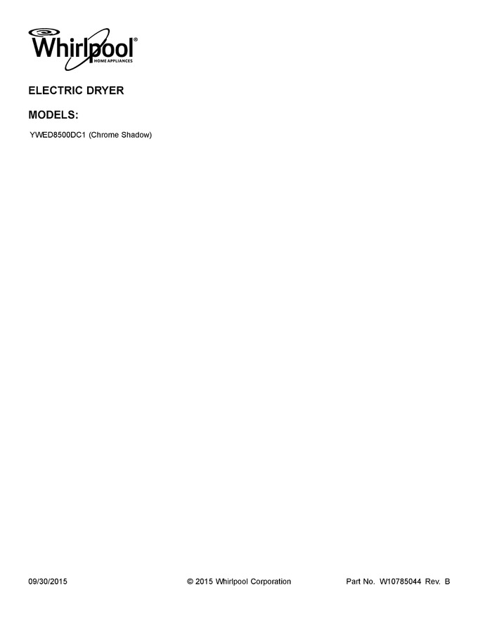 Diagram for YWED8500DC1