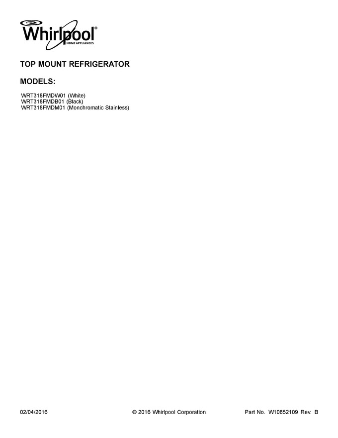 Diagram for WRT318FMDM01