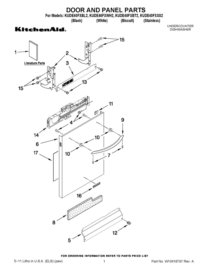 Diagram for KUDE40FXWH2