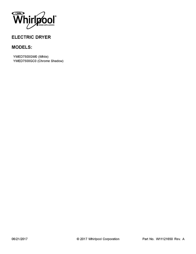 Diagram for YWED7500GC0