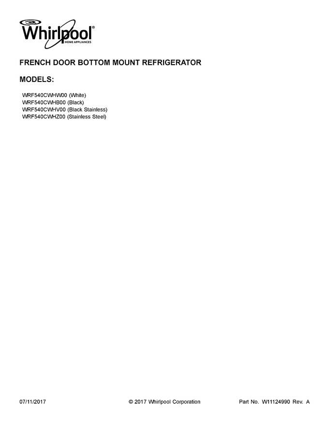 Diagram for WRF540CWHW00