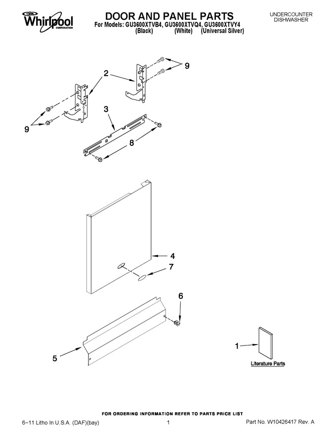 Diagram for GU3600XTVB4